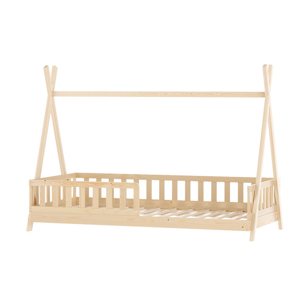 - Bed Frame Wooden Kids House Frame - French Oak PUAH | Safe & Stylish Design Artiss Baby & Kids > Kid's Furniture > Kid's Beds & Bed Frames