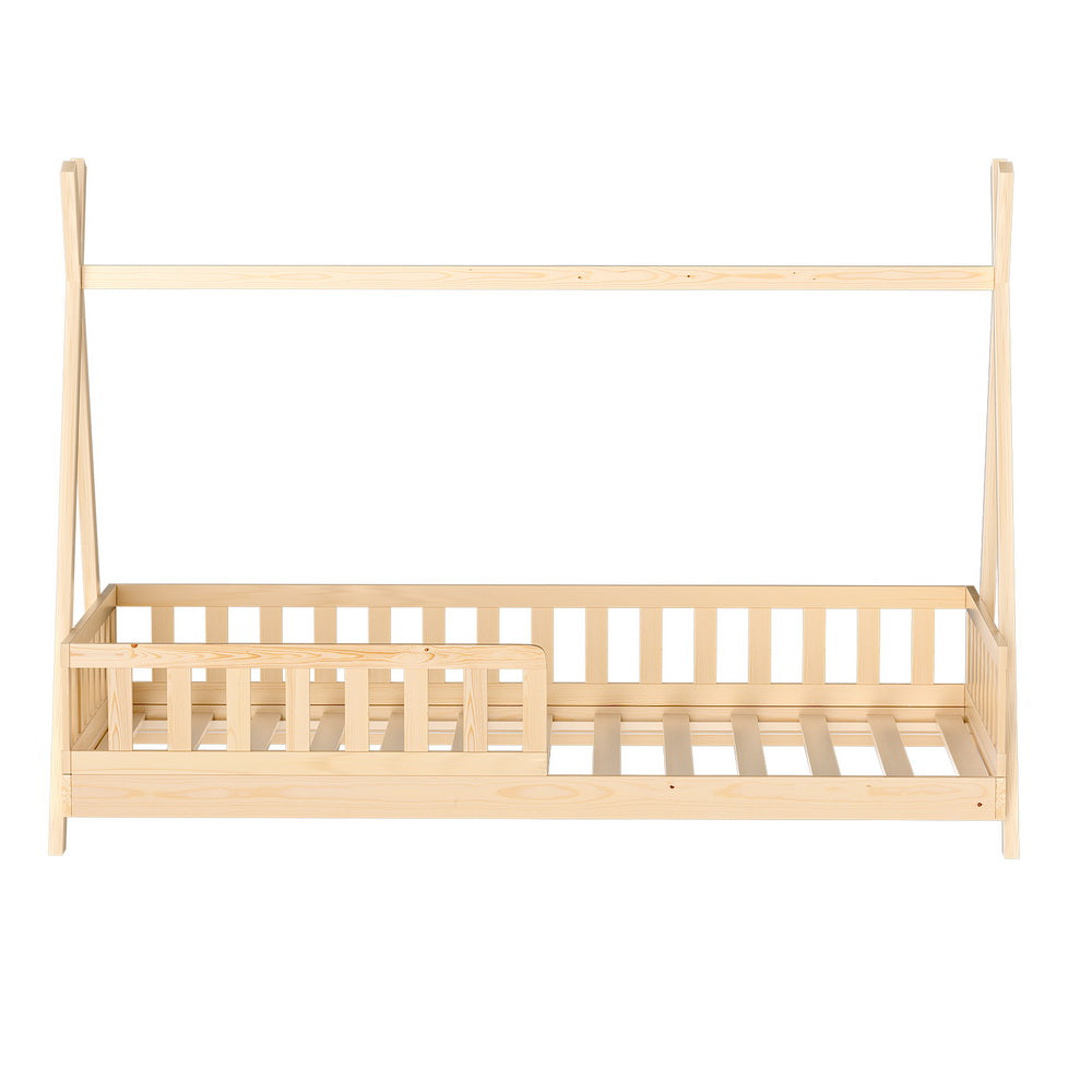 - Bed Frame Wooden Kids House Frame - French Oak PUAH | Safe & Stylish Design Artiss Baby & Kids > Kid's Furniture > Kid's Beds & Bed Frames