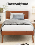 - Modern Single Bed Frame – Walnut Solid Pine Baby Stork Furniture > Bedroom > Beds & Bed Frames