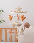 - Natural Ocean Friends Felt Baby Mobile – Handmade Sea Life Nursery Hanging with Whale, Seahorse, Narwhal & Starfish Baby Stork Baby Mobile