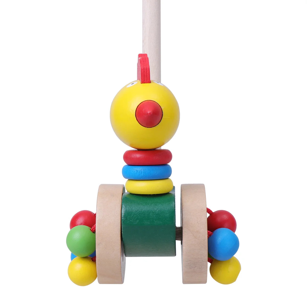 Toddler Wooden Push Toy with Animal Designs Fun Walking Aid Baby Stork