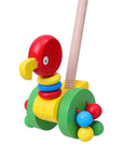 Parrot - Animal Wooden Push Along Toy Walker for Toddlers Baby Stork Push & Pull Toys