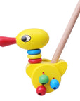 Pointed Mouth Duck - Animal Wooden Push Along Toy Walker for Toddlers Baby Stork Push & Pull Toys