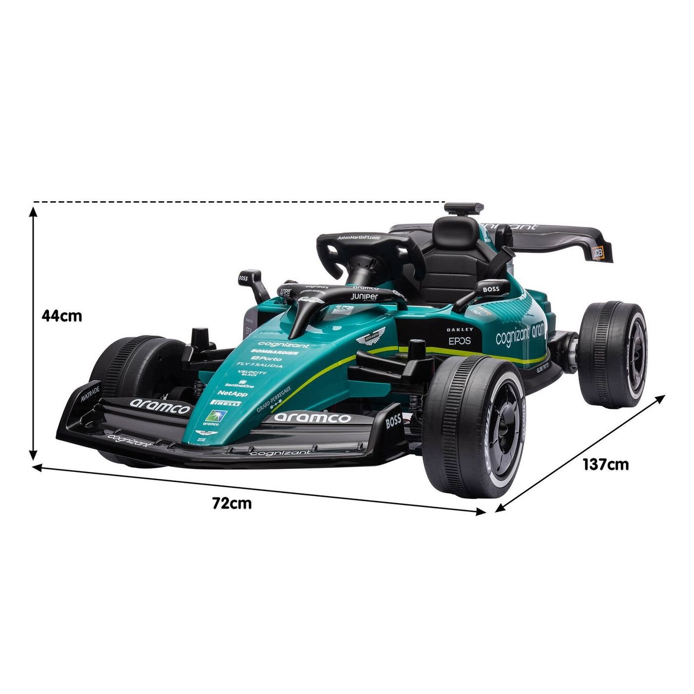 - Aston Martin F1-Style Electric Ride On Car – 24V, Remote, Music & Lights Baby Stork Baby & Kids > Ride On Cars, Go-karts & Bikes > Ride On Cars