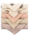 Leaves Pastels - Baby Burping Cloths 5pcs - Small Storkke Burp Cloths