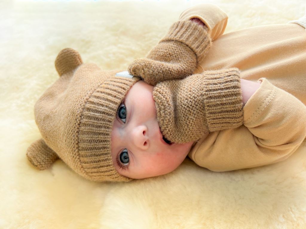 Handmade Beanie, Mitten, and Booties Gift Set Exclusive and Cosy