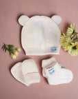 Pink - Exclusive Beanie, Mitten, and Booties Gift Set - Handmade with Love Storkke Gifting