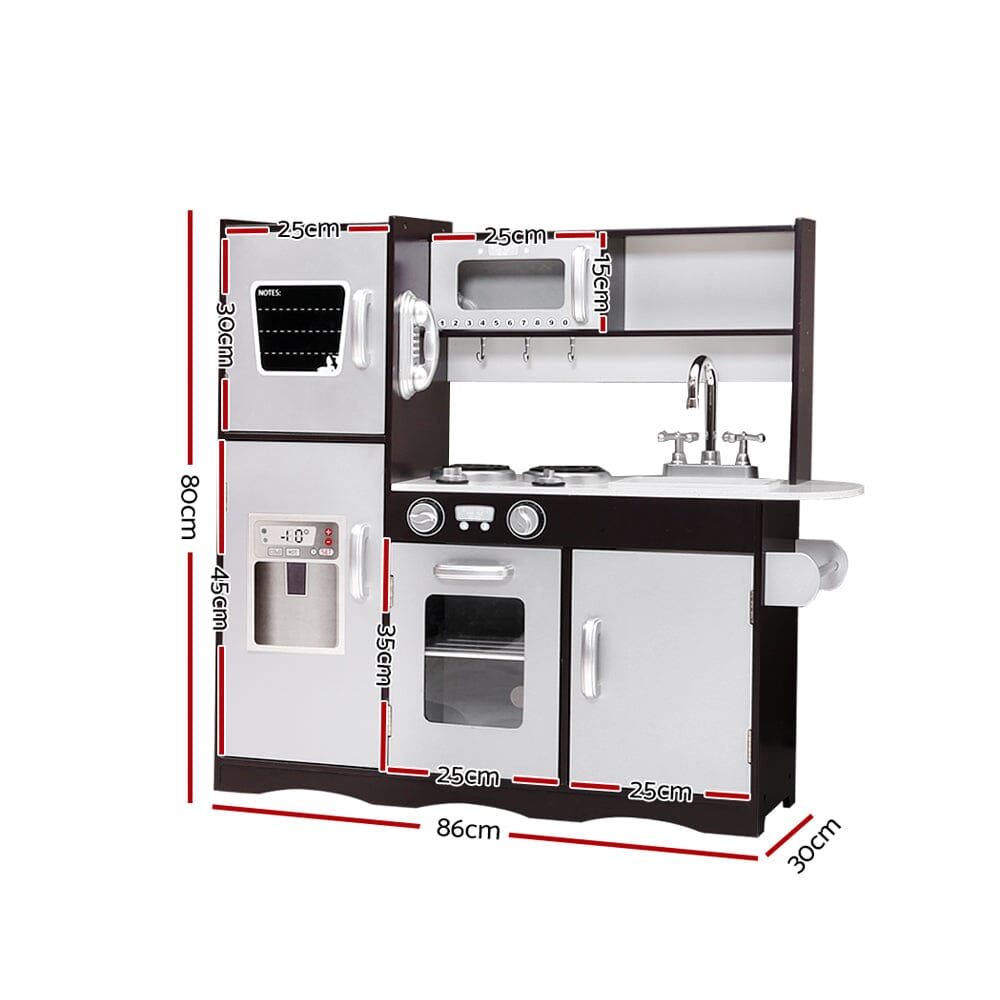 - Black & Grey Gourmet Paradise: Wooden Kitchen Play Set for Budding Chefs Keezi Baby & Kids > Kid's Furniture