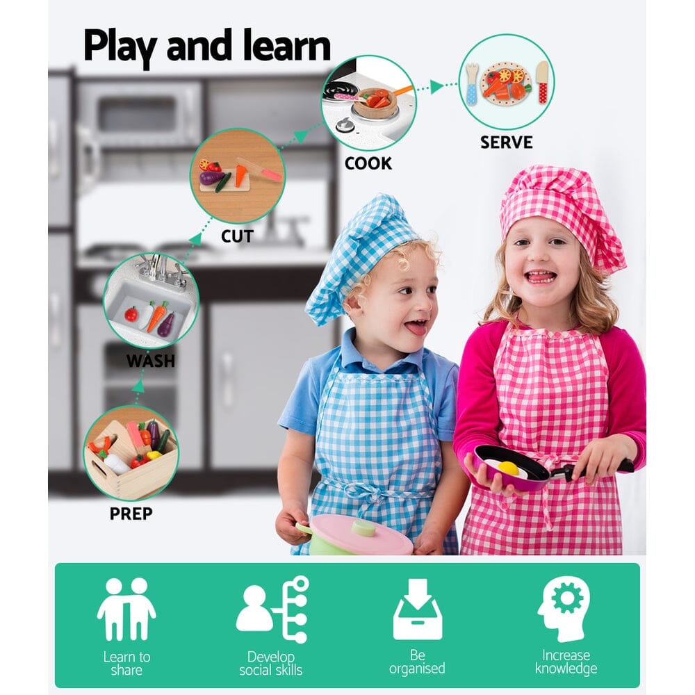 - Black & Grey Gourmet Paradise: Wooden Kitchen Play Set for Budding Chefs Keezi Baby & Kids > Kid's Furniture