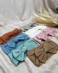 - Textured Baby Bow Knot Headband – Soft Stretch Linen Cotton | Baby Stork Storkke Hair Accessories