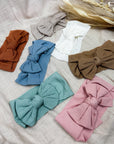 - Textured Baby Bow Knot Headband – Soft Stretch Linen Cotton | Baby Stork Storkke Hair Accessories