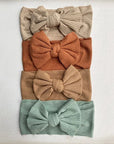 - Textured Baby Bow Knot Headband – Soft Stretch Linen Cotton | Baby Stork Storkke Hair Accessories