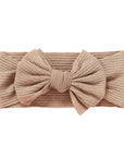 Mocha - Textured Baby Bow Knot Headband – Soft Stretch Linen Cotton | Baby Stork Storkke Hair Accessories