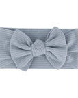 Sea Blue - Textured Baby Bow Knot Headband – Soft Stretch Linen Cotton | Baby Stork Storkke Hair Accessories