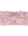 Soft Pink - Textured Baby Bow Knot Headband – Soft Stretch Linen Cotton | Baby Stork Storkke Hair Accessories