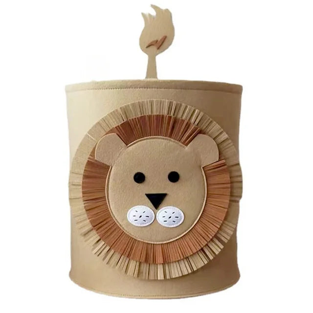 Lion - Charming Nordic-Inspired Felt Animal Toy Storage Basket Baby Stork Home & Garden > Storage