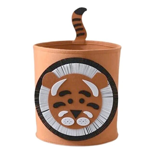 Tiger - Charming Nordic-Inspired Felt Animal Toy Storage Basket Baby Stork Home & Garden > Storage