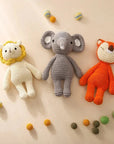 - Handmade Crochet Plush Rattle - Fox, Lion, Elephant Storkke Stuffed Animals