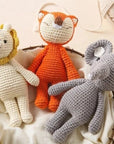 - Handmade Crochet Plush Rattle - Fox, Lion, Elephant Storkke Stuffed Animals