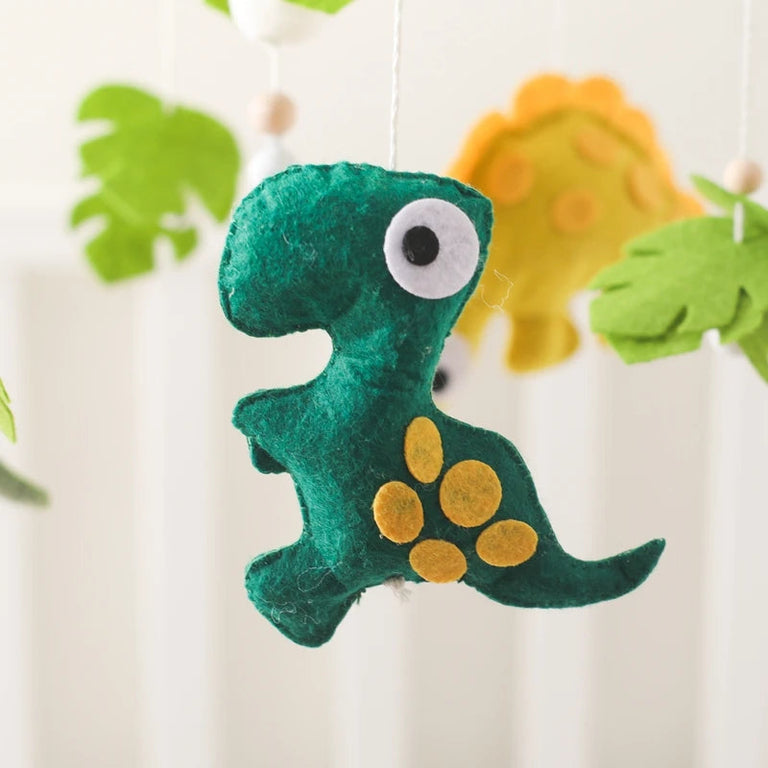 - Handmade Dinosaur Baby Mobile – Felt Jurassic Nursery Hanging Decor for Crib Baby Stork Baby Mobile
