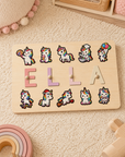- Personalised Unicorn Wooden Name Puzzle | Custom Montessori Learning Toy Baby Stork