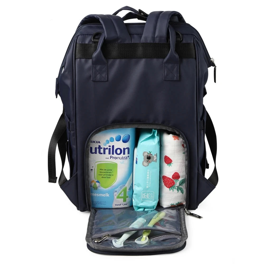 - Fun Cartoon Designed Diaper Backpack - Large Capacity and Waterproof Baby Stork Diaper Wet Bags