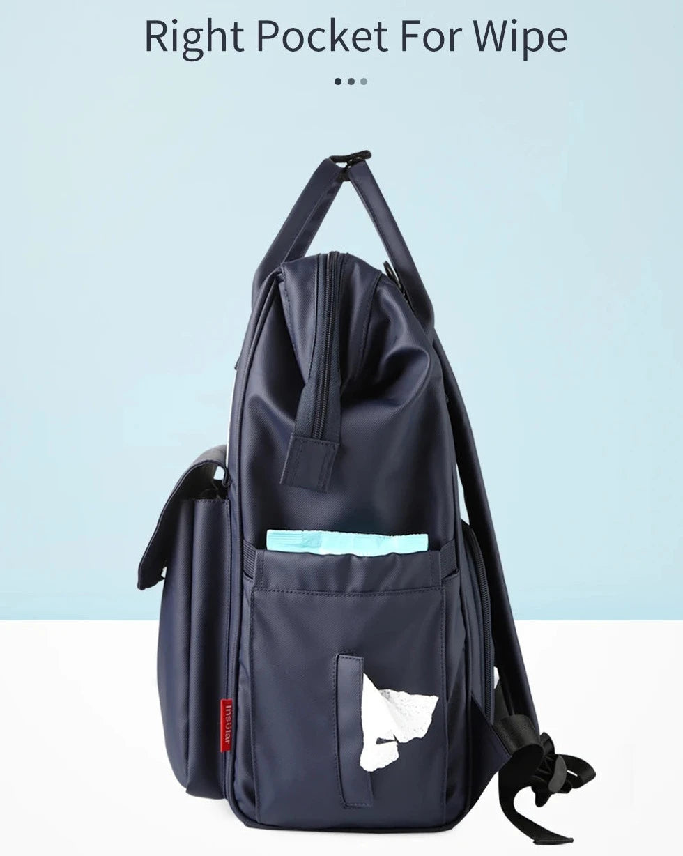 - Fun Cartoon Designed Diaper Backpack - Large Capacity and Waterproof Baby Stork Diaper Wet Bags