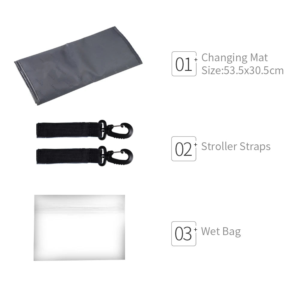 - Fun Cartoon Designed Diaper Backpack - Large Capacity and Waterproof Baby Stork Diaper Wet Bags