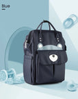 Blue - Fun Cartoon Designed Diaper Backpack - Large Capacity and Waterproof Baby Stork Diaper Wet Bags