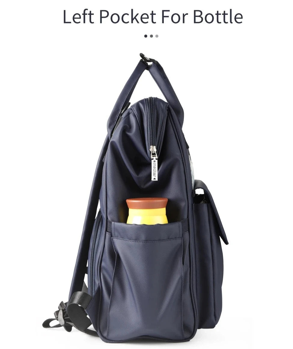 - Fun Cartoon Designed Diaper Backpack - Large Capacity and Waterproof Baby Stork Diaper Wet Bags