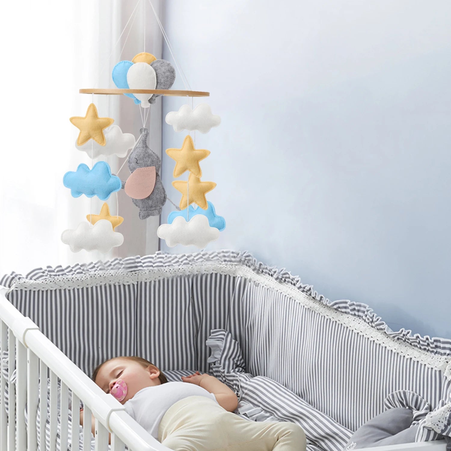 Handmade Baby Elephant Nursery Mobile with Balloons - Luxury Baby Gift Baby & Kids > Toys Storkke