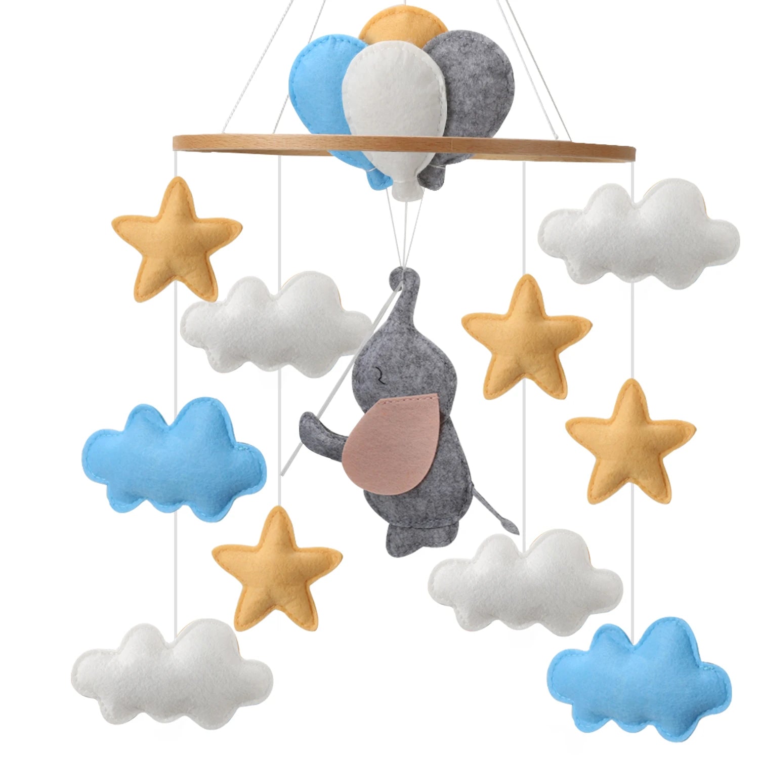 Handmade Baby Elephant Nursery Mobile with Balloons - Luxury Baby Gift Baby & Kids > Toys Storkke
