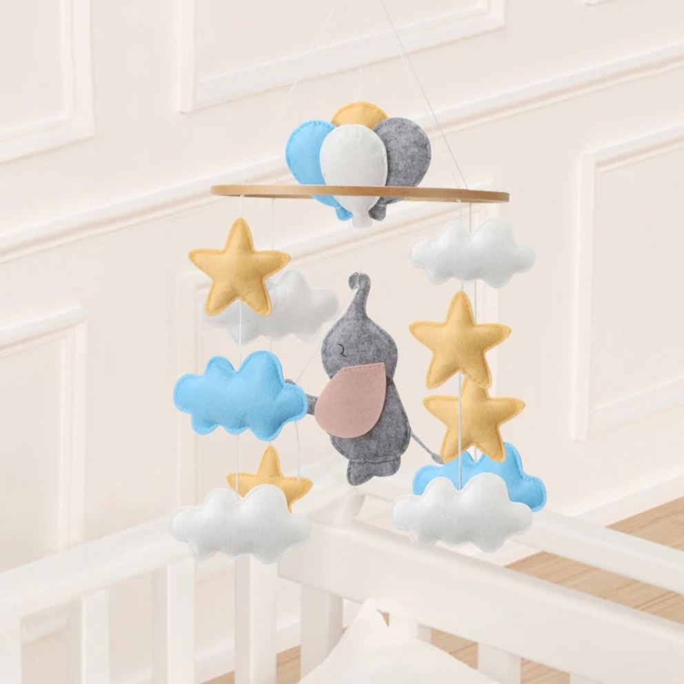 Handmade Baby Elephant Nursery Mobile with Balloons - Luxury Baby Gift Baby & Kids > Toys Storkke