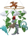 - Handmade Prehistoric Dinosaur Nursery Mobile - Premium Felt Decor Baby Stork Baby Mobile