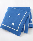 Blue - High-Quality Soft Knit Star Baby Blanket - Available in 8 Colours Baby Stork Swaddling & Receiving Blankets
