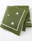 Green - High-Quality Soft Knit Star Baby Blanket - Available in 8 Colours Baby Stork Swaddling & Receiving Blankets