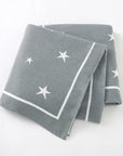 Grey - High-Quality Soft Knit Star Baby Blanket - Available in 8 Colours Baby Stork Swaddling & Receiving Blankets