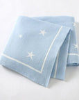 Light Blue - High-Quality Soft Knit Star Baby Blanket - Available in 8 Colours Baby Stork Swaddling & Receiving Blankets