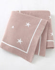 Light Pink - High-Quality Soft Knit Star Baby Blanket - Available in 8 Colours Baby Stork Swaddling & Receiving Blankets