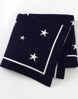 Navy - High-Quality Soft Knit Star Baby Blanket - Available in 8 Colours Baby Stork Swaddling & Receiving Blankets