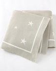 Tan - High-Quality Soft Knit Star Baby Blanket - Available in 8 Colours Baby Stork Swaddling & Receiving Blankets