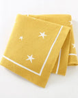 Yellow - High-Quality Soft Knit Star Baby Blanket - Available in 8 Colours Baby Stork Swaddling & Receiving Blankets
