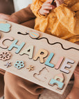 - Custom Personalised Name Puzzle - Educational Wooden Toy Baby Stork Puzzles