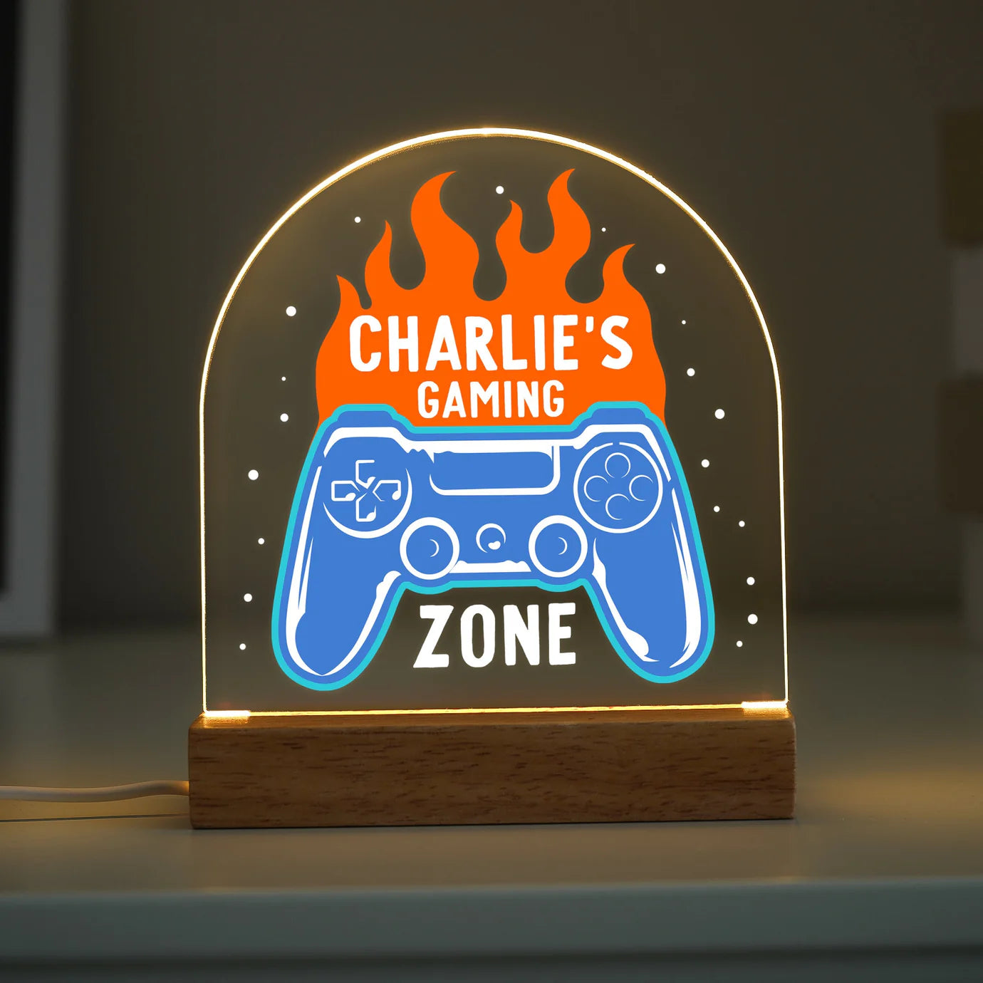 - Personalised Gamer LED Night Light - Custom Kids Gaming Lamp | 2 Designs! Baby Stork Night Light