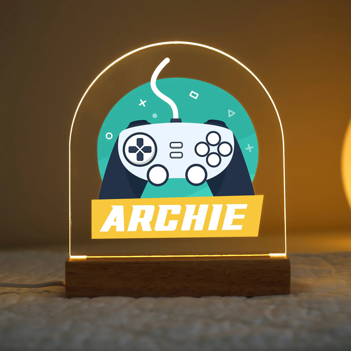 - Personalised Gamer LED Night Light - Custom Kids Gaming Lamp | 2 Designs! Baby Stork Night Light