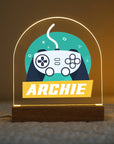 - Personalised Gamer LED Night Light - Custom Kids Gaming Lamp | 2 Designs! Baby Stork Night Light