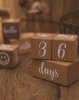 Classic Wood - Keepsake Milestone Wooden Blocks Set | Pink, Blue & Classic Wood Storkke Gifting