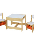 - Kids Table & Chairs Set with Chalkboard & Storage | 3-Piece Activity Desk Keezi Baby & Kids > Kid's Furniture