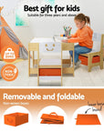 - Kids Table & Chairs Set with Chalkboard & Storage | 3-Piece Activity Desk Keezi Baby & Kids > Kid's Furniture