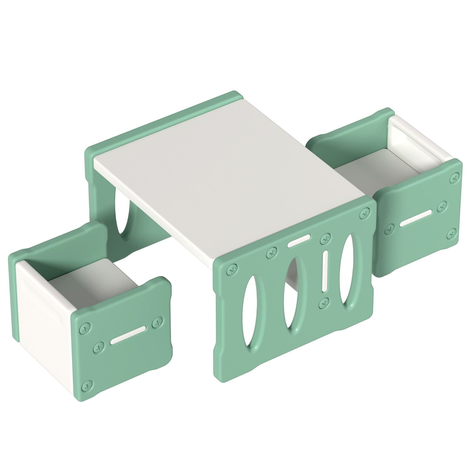 - 3PCS Kids Table and Chairs Set | Mint Green Keezi Baby & Kids > Kid's Furniture